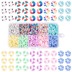 (52) Непрозрачная лаванда 70 g 10 цвета бусин из полимерной глины ручной работы., Диск / плоские круглые, Heishi бусы, разноцветные, 6~6.5x1~1.5 мм, отверстие : 2 мм, 7 г / цвет