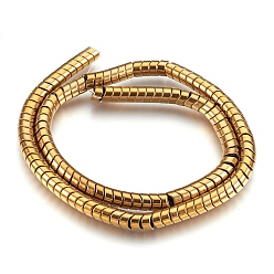 с Золотистым Покрытием Гальванизировать немагнитных синтетический гематит нитей бисера, полированный, Волновой столбец, с золотым покрытием, 6x4 мм, отверстие : 1 мм, около 126~133 шт / нитка, 15.3 дюйм ~ 15.7 дюйм (39~40 см)