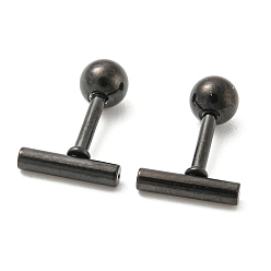 Черный Ионное покрытие (ip) 304 серьги-гвоздики из нержавеющей стали, хрящевые серьги, колонка, чёрные, 8x2 мм