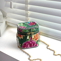 Rectangle Набор сумок-ведер с принтом розы своими руками, включая материалы сумки из искусственной кожи, зелёные, прямоугольные, 90x100 мм