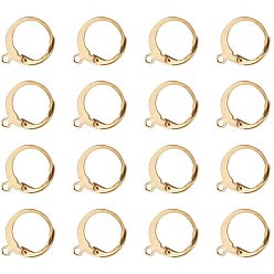 Золотой 304 Настройки нержавеющей стали серьги Leverback, с петлей, золотые, 14.5x12 мм, отверстие : 1 мм, штифты : 0.8x1 мм, 50 шт / коробка, квадратный пластиковый контейнер для хранения бусинок: 6.8x5.2x1.1 см