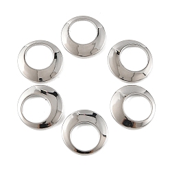 Real Platinum Plated SHEGRACE Brass Flat Round Charms, Cadmium Free & Nickel Free & Lead Free, Real Platinum Plated, 15x2mm, Hole: 9mm
