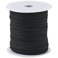 Черный 100 ярдов плоского плетеного эластичного шнура, Эластичная трикотажная резинка с высокой эластичностью, в комплекте с 1пустыми пластиковыми катушками., чёрные, 3 мм