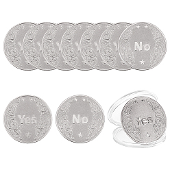 Платина 10шт. сплава монета с ответом «да» и «нет», с защитным чехлом, плоско-круглые, платина, 39.5x1.5 мм