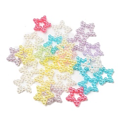Mixed Color ABS Plastic Imitation Pearl Cabochons, Star, Mixed Color, 11.5x12x2mm