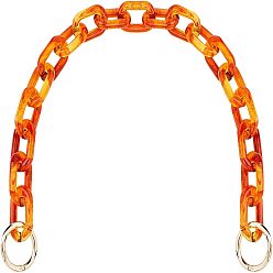 Chocolate Acrylic Purse Strap, Bag Chain Handle Replacement, Handbag Purse Making Accessory, Chocolate, 565mm, Link: 38x23.5x6.5mm, Ring: 35.5x4.5mm