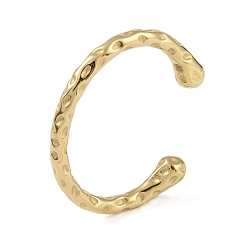 Золотой 304 Женские текстурированные браслеты с открытыми манжетами из нержавеющей стали, золотые, внутренний диаметр: 1-7/8x2-3/8 дюйм (4.7x5.9 см)