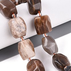 Солнечный Камень Натуральный Sunstone бисер пряди, граненые, самородки, с бисером, 14~25x10~18x10~18 мм, отверстие : 1~1.4 мм, около 17~21 шт / нитка, 15.55~16.54 дюйм (39.5~42 см)