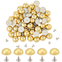 Золотистый 200шт. пластиковые кнопки, полукруглый, золотые, 10x5 мм