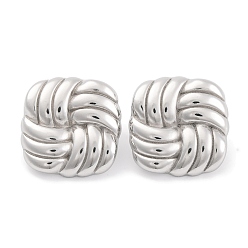 Нержавеющая Сталь Цвет Не тускнеет 304 серьга из нержавеющей стали, квадратный, цвет нержавеющей стали, 21x21 мм