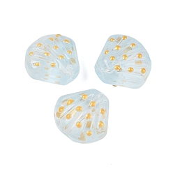 Аква Прозрачные стеклянные бусины, бусины ручной работы, формы раковины, вода, 18x18.5x10 мм, отверстие : 1.2 мм