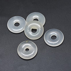 Natural Agate Natural Agate Pendants, Donut/Pi Disc, Donut Width: 12~12.5mm, 29.5~30x5mm, Hole: 5~6mm