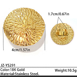 Golden 304 Stainless Steel Finger Rings, Flat Round, Statement Rings, Golden, 40mm, Inner Diameter: 17mm