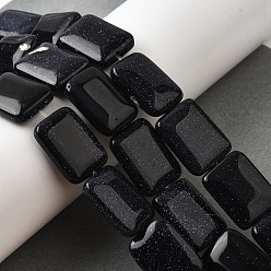 Синий Драгоценный Камень Синтетический синий авантюрин бисер нитей, прямоугольные, 18x13x5.5 мм, отверстие : 1 мм, около 11 шт / нитка, 7.68''~7.87'' (19.5~20 см)