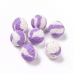 Lila Abalorios de rhinestone de arcilla polímero, bolas de discoteca, rondo, lila, 16 mm, agujero: 1.6 mm
