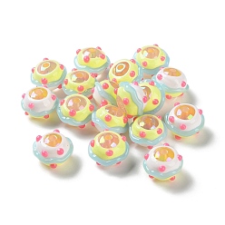 Светло-Синий Непрозрачные акриловые бусины, бусины ручной работы, с эмалью, голубой, 14~15x18~20x18~20 мм, отверстие : 2~3 мм