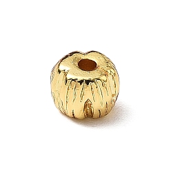 Golden Alloy Beads, Textured Round, Rack Plating, Long-Lasting Plated, Golden, 6x8x7.5mm, Hole: 2mm