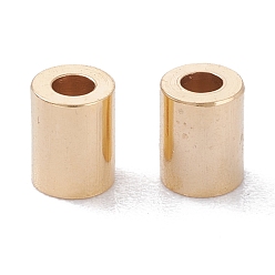 Настоящее золото 24K Латуни мозг заканчивается, Торцевые крышки, долговечный, колонка, реальный 24 k позолоченный, 5x4 мм, отверстие : 1.8 мм, внутренний диаметр: 3 мм