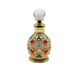 Golden Glass & Alloy Pump Spray Bottles, Perfume Essential Oil Refillable Empty Bottle, Golden, 4.1x8.1cm, Capacity: 15ml(0.51fl. oz)