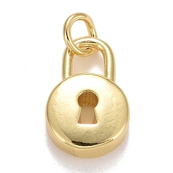 Настоящее золото 18K Стойки обшивки латунные подвески, с прыжковых колец, долговечный, без свинца и без кадмия, запирать, реальный 18 k позолоченный, 13x8x3.5 мм, Перейти кольцо: 4.6x0.8 мм, 3 мм внутренним диаметром