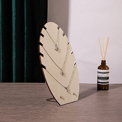 Желтая Старая Ткань  Подставки для демонстрации ювелирных изделий в виде кулонов из МДФ и железа в форме листьев., ожерелья держатель для органайзера ювелирных изделий, платина, старое кружево, 17.5x7.2x27.5 см