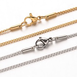 (52) Непрозрачная лаванда 304 из нержавеющей стали коробки цепи ожерелья, с карабин-лобстерами , разноцветные, 17.7 дюйм (45 см), 1.5 мм