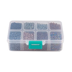Black 8/0 Glass Seed Beads, Mixed Style, Round, Black, 3x2mm, Hole: 1mm, about 4200pcs/box, packaging box: 11x7x3cm