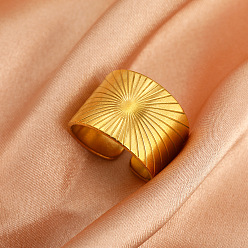 Солнце 304 открытые кольца манжеты из нержавеющей стали, золотые, солнце, 18 мм