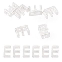 Letter E 6шт. 925 полые бусины с инициалами из стерлингового серебра, серебряные, Письмо E, 5.5~6x3.5~4x3 мм, отверстие : 3.5~4x1.3~1.7 мм