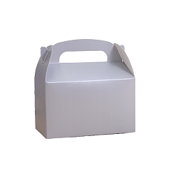 Светло-серый Подарочные бумажные коробки для вечеринок и фестивалей с отверстием для руки, конфеты, прямоугольные, светло-серый, 16x9x16 см
