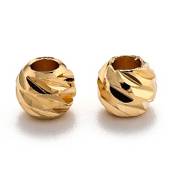 Настоящее золото 24K Латунные бусины, долговечный, граненые, колонка, реальный 24 k позолоченный, 4.5x4 мм, отверстие : 2 мм