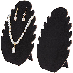 Черный 2шт. настольные подставки для демонстрации бумажных ожерелий, лист, чёрные, 21x16.7x0.6 см