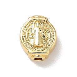 Настоящее золото 18K Латунные бусины, стойки покрытие, долговечный, без кадмия и без свинца, святое очарование, реальный 18 k позолоченный, 10.3x8.6x4.7 мм, отверстие : 1.8 мм