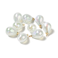 Нектар 8 акриловые подвески с УФ-покрытием, с легкими золотыми тонами латуни, очарование слезы, нектар, 19.5x12 мм, отверстие : 1.6 мм