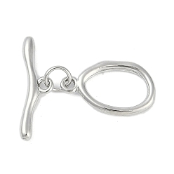 Платина Латуни Переключить застежками, без кадмия, без никеля и без свинца, овальные, платина, овальный : 18x11x2 mm, отверстие : 1.6 мм, бар: 20.5x6x2 mm, отверстие : 1.6 мм
