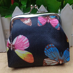 Черный Сумочка для куклы из трапециевидной ткани, с железным каркасом кошелька, принадлежности для американских кукол, бабочки, чёрные, 70x90 мм