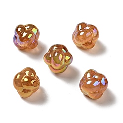 Шоколадный УФ-покрытие радужными переливающимися акриловыми бусинами, узел, цвет шоколада, 17x17.5x17.5 мм, отверстие : 2.8 мм