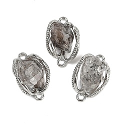 Платина Подвески из натурального кварца, с латунной фурнитурой , стойки покрытие, самородки, платина, 20.5x13x9 мм, отверстие : 1.8 мм