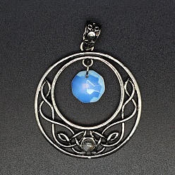 Опал Опаловые граненые шестигранные подвески, металлические полые подвески в виде узла викингов, 44x40 мм