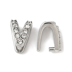 Нержавеющая Сталь Цвет 304 нержавеющей стали ледоруб прижимные поручительств, с кристально горный хрусталь, цвет нержавеющей стали, 6.5x5x5 мм, штифты : 1 мм