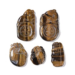 Tiger Eye Natural Tiger Eye Pendant, Mixed Shapes, 33~56x22.5~33x5.5~8mm, Hole: 1.6mm