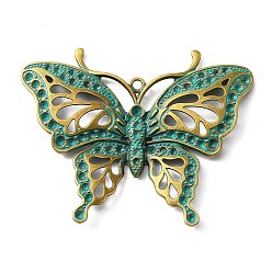 Antique Bronze & Green Patina Tibetan Style Alloy Pendants, Butterfly, Antique Bronze & Green Patina, 62x79x3mm, Hole: 3mm