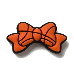 Bowknot Силиконовые бусины, красные, бантом, 10x29x7.5 мм, отверстие : 2.5 мм