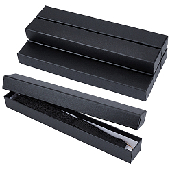 Черный Картонные коробки для хранения бумаги, для поставок вентиляторных пакетов, прямоугольные, чёрные, 28x4x3.1 см