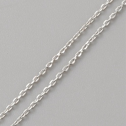 Серебро 925 серебряные кабельные цепи, несварные, серебряные, 1x0.5 мм