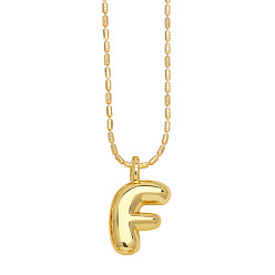Letter F Messing hängende Halsketten, golden, Brief f, 16.54 Zoll (420 mm), Anhänger: 19~20x6~19 mm
