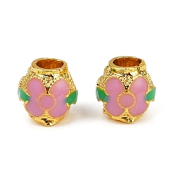 Матовый Золотой Цвет Латунь эмаль бисера, без кадмия, без никеля и без свинца, цветок, матовый золотой цвет, 7x7 мм, отверстие : 2.8 мм