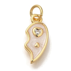 Желтая Старая Ткань  Стойка металлическая латунная микропрофилированная кубическая циркония подвески, с эмалью, без кадмия и без свинца, долговечный, реальный 18 k позолоченный, сердце, старое кружево, 15x7x2 мм, отверстие : 3 мм