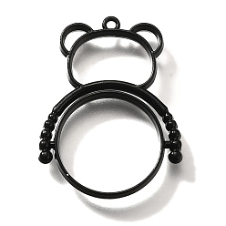 Черный Подвесные подвески из сплава, для diy уф смолы, эпоксидная смола, без кадмия, без никеля и без свинца, медведь, чёрные, 35x26x3.5 мм, отверстие : 1.5 мм