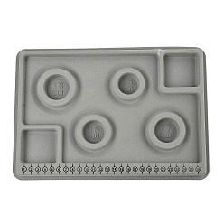 Gris Foncé Planches de conception de perles pe floquées, conseil de conception de bracelet, avec mesures graduées, plateau de fabrication de bijoux de perles bricolage, rectangle, gris foncé, 29.2x20.2x1.55 cm